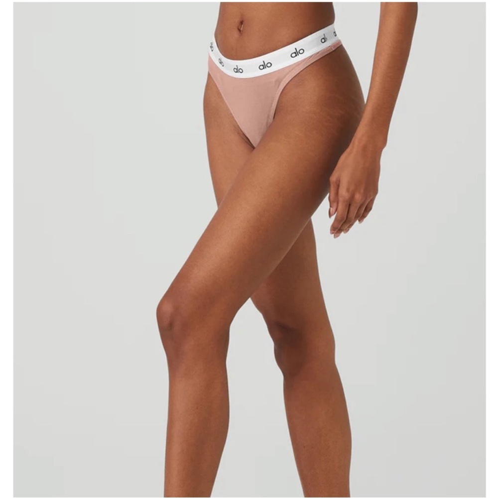 NWT ALO Icon High Cut Thong Smoky Quartz